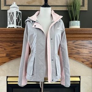 Hollister California Women's‎ Gray and Pink Windbreaker All Weather Jacket XS